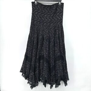 Mastro Moda Italy Womens Skirt OS Boho Chic Lagenlook Whimsygoth Asymmetric Lace